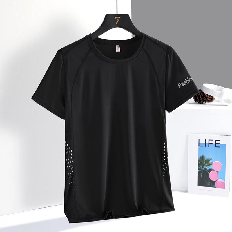 Women's Quick-Dry Ice Silk T-Shirt, Lightweight & Breathable, Casual Round Neck Short Sleeve