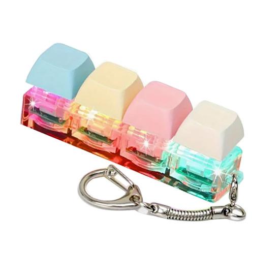 Клавіатура Іграшка-фітджет Безшумна Клавіатура для Зняття Стресу Брелок для Ключів зі Світлодіодним Світлом Кнопка Декомпресії Клацалка для Пальців Сенсорна Іграшка для Дорослих