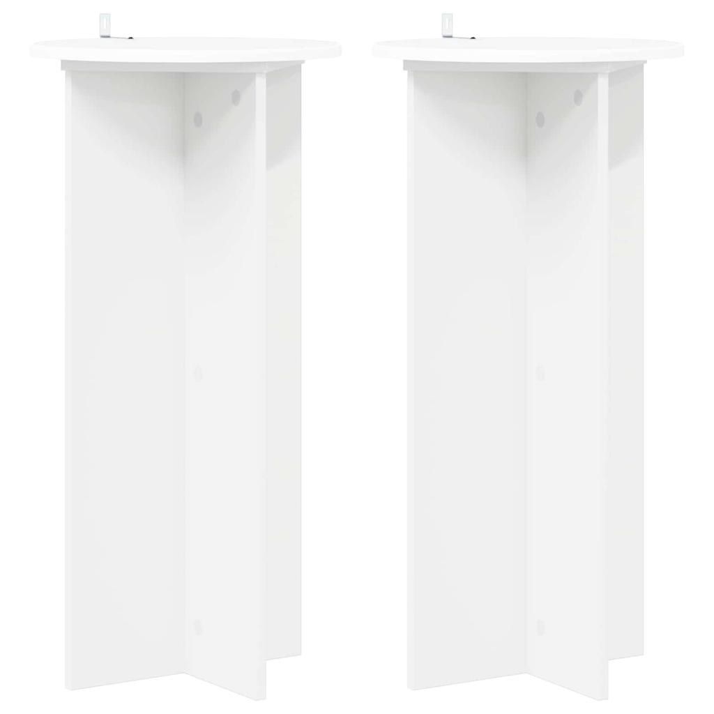 Plant Stand 2 Pcs White Ø40 X 80 Cm Engineered Wood