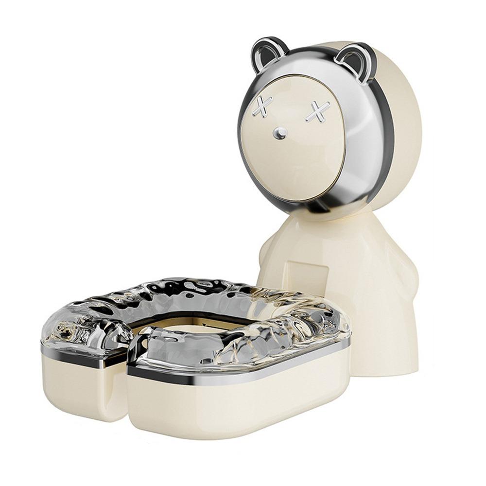 Cartoon Bear Wall Mounted Hair Dryer Holder Suction Cup Grey White Hair Dryer Storage Bracket Punch-Free Easy Install