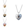 Adorable Heart Shaped Animal Time Gemstone Necklace With Charming Cat Pendant For Women