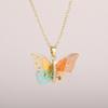 Butterfly Pendant Necklace for Women Fashion Party Daily Cute Animal Accessories Inlaid Bright CZ Versatile Lady Jewelry