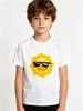 Trendy ShortSleeved Unisex Tshirt Sun Pattern Print Casual Polyester ParentChild Matching Summer Fashion Top for Boys Girls