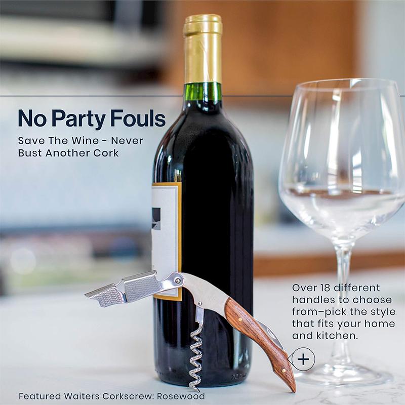 3 In 1 Waiter Corkscrew Wine Opener Wooden Handle Heavy Duty Corkscrews Cork Openers Manual Restaurant Wine Key JT331