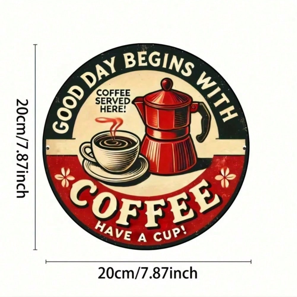 

Exclusive Vintage Coffee Metal Wall Art Retro Cup Pot Sign Home Cafe Decor 20x20 різнокольоровий