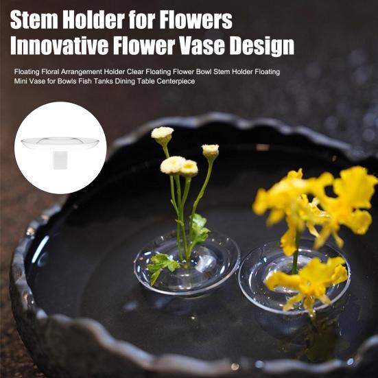 Floating Floral Arrangement Holder Clear Floating Flower Bowl Stem Holder Floating