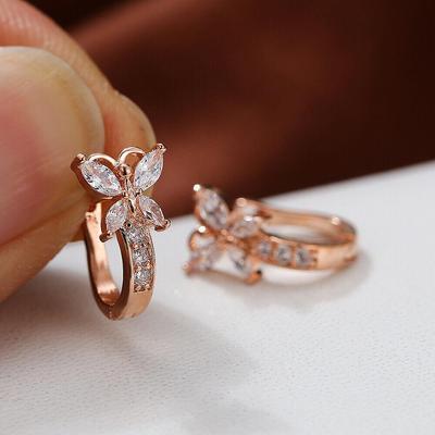 Marquise Cut Birthstone Crystal Zircon Earrings Butterfly Shaped Earrings Gifts Jewelry
