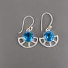 Swiss Blue Topaz Gemstone 925 Sterling Silver Elegant Drop Earrings 1.40" Handmade Jewelry For Women EE-58-7