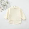 Solid Color Baby Bibs with Long Sleeves Waterproof Children's Feeding Apron Bib for Boys Girls Easy Clean Toddler Art Smocks