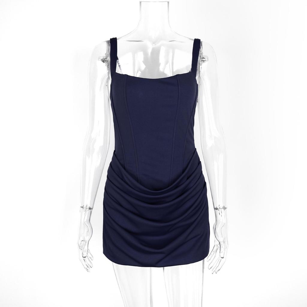 Women's European & American Sexy Fishbone Slim Fit Backless Spaghetti Strap Dress - Hot Girl & Mature Style