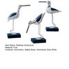 Wooden Seabird Figurine Ornament Desktop Decor with Stable Base Retro Distressed Blue White Coastal Style for Bedroom Living Room Study