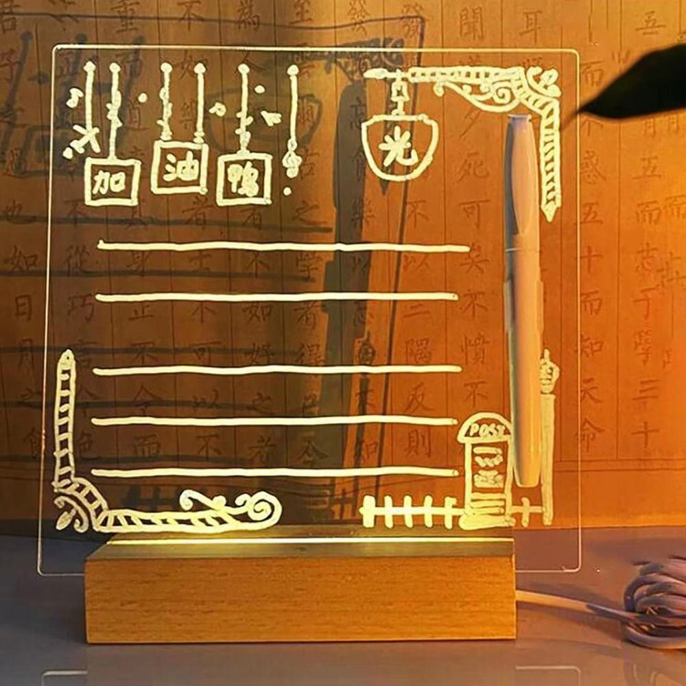 Acrylic Colorful LED Writing Board Erasable Kids Drawing Board USB Message Board  DIY