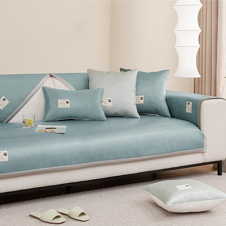 Summer Cool Mat Couch Cushion Simplicity And Refreshing Ice Silk Sofa Cover Fashion Universal Anti Slip Furniture Accessories