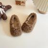 Girls' fluffy Korean-style new winter baby plush warm princess children's cotton shoes with soft soles