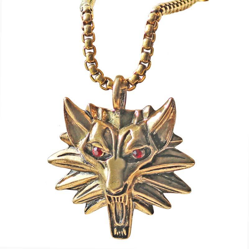 

Подвеска-кулон из титановой стали в виде волчьей головы - Европейские и американские украшения, Дизайн в стиле гейминга, Популярный хит продаж жёлтый