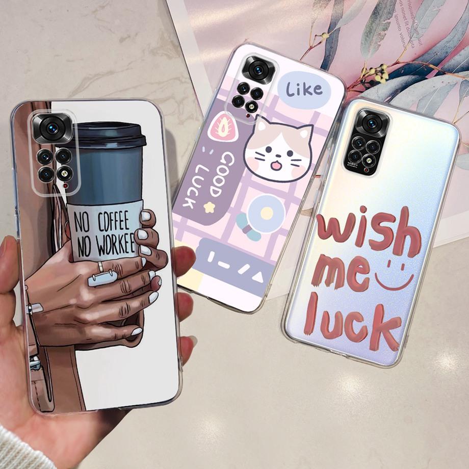 Women Fashion Phone Case For Xiaomi Redmi Note 11 Pro 4G 5G / Redmi Note11 11s 4G Global Luxury Slim Silicone Bumper Coque Soft
