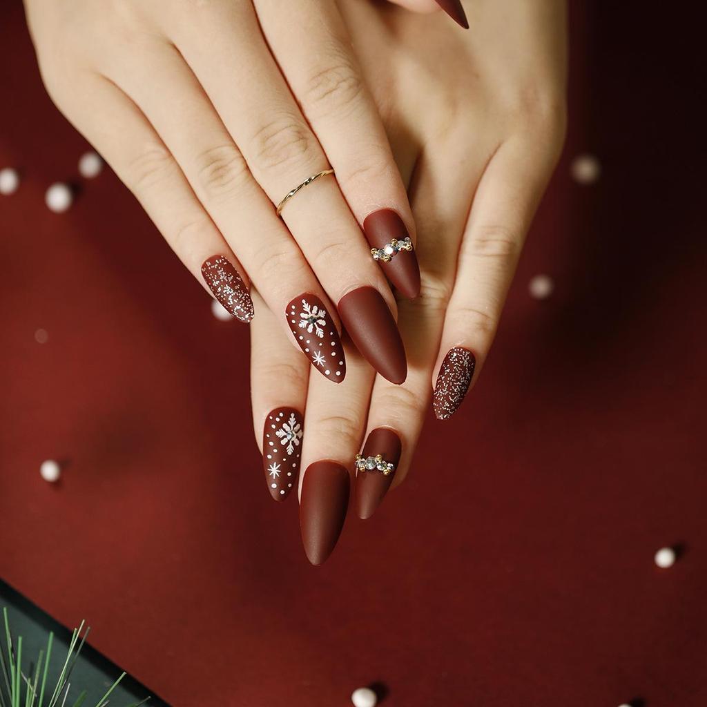 European & American Christmas Press-On False Nails Set
