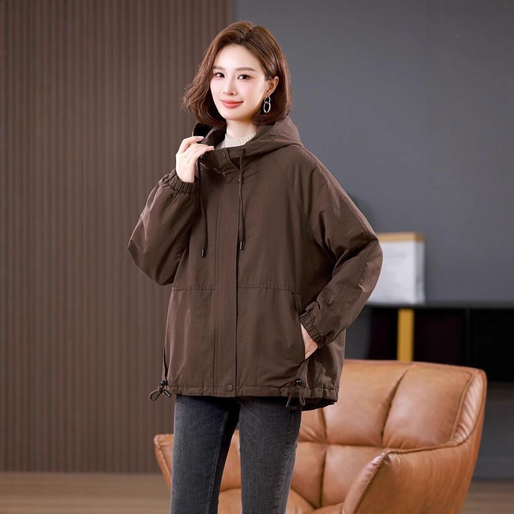 Women's 2024 Winter Hooded Fleece-Lined Parka, Plus Size, Casual, Thick Cotton Coat for Middle-Aged Moms