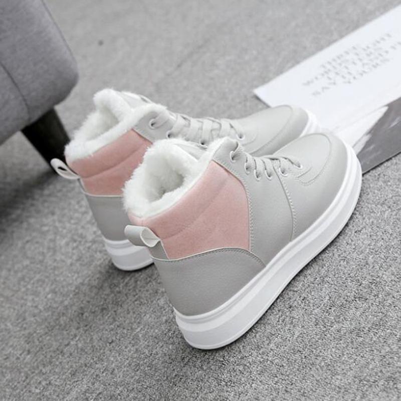 Otoño Invierno Mujeres Encajes De Piel Cálida Peluche Zapatos de Mujer  Zapatos Planos Zapatillas Estudiantes comprar a buen precio — entrega  gratuita, reseñas reales con fotos — Joom