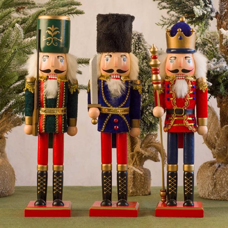 Figures Puppet Christmas Nutcrackers Christmas Wooden Nutcracker Soldier 38cm