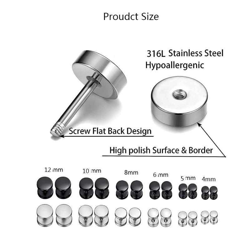 1 par 316L Rostfritt Stål Hantel Örhängen För Kvinnor Män, Hip Hop Rock Hypoallergena Brosk Tragus Piercing Smycken
