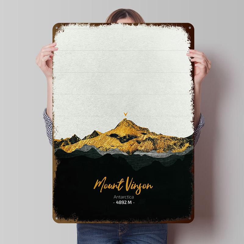 Seven Summits Vinson Metal Poster Customized Wall Art Retro Vintage Tinplate Signs for Man Cave Luxury Home Decor Items Room Men