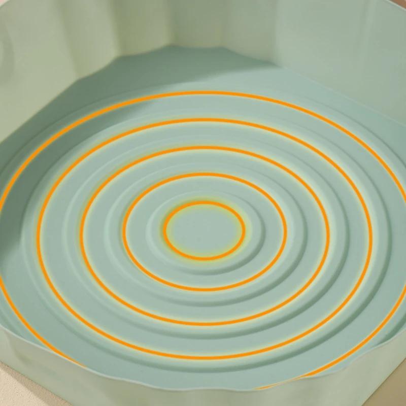 Air Fryer Pan Silicone Basket Airfryer Oven Baking Silicone Tray Reusable Airfryer Pot Pan Liner Mold Pizza Fried Chicken Tools