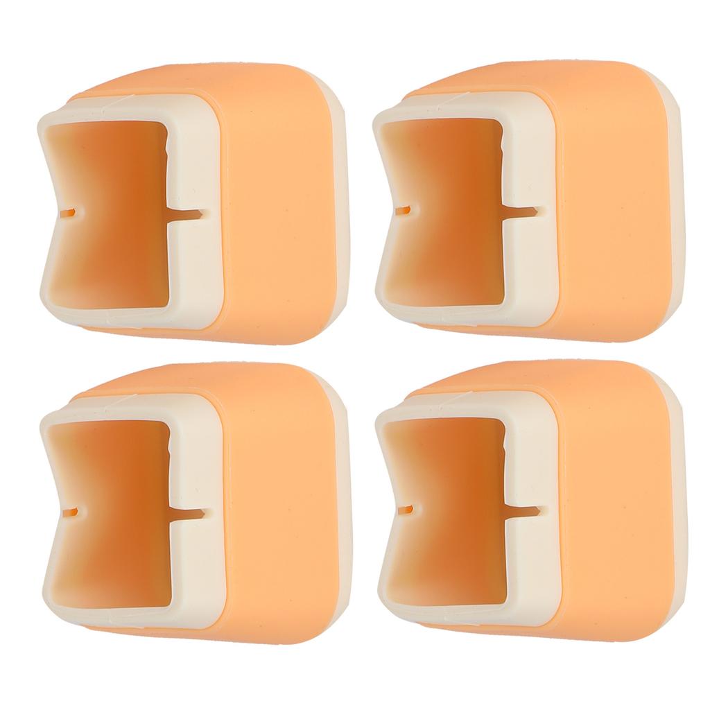 4 Peças Protetores de Silicone para Móveis 3,3x3,9x3,9cm Antiderrapantes Capas para Pés de Cadeira Mesa(laranja )