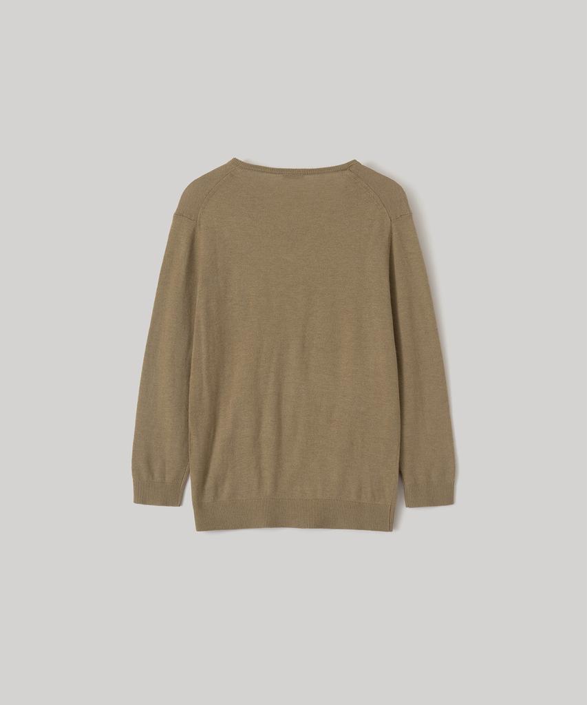 ANOTHER OFFICE WOMEN W. V-Neck Solid Knit (Light Brown)