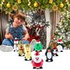 8pcs Christmas Wind Up Toys Penguin Christmas Tree Santa Claus Snowman Elk Clockwork Toys Figure
