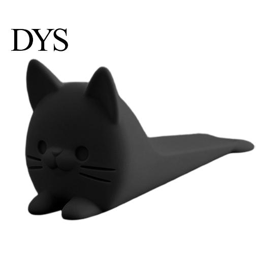 Portable Door Security Wedge 3D Printed Cute Cat Stopper, Non-Slip Cartoon Holder, Stop Decorative for Wood Floors Home Protection No Drill Stopper