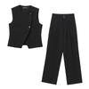 European & American Style Asymmetrical Sleeveless Vest and Casual Pants Set Women's Fashion 2025