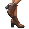 Women's Ankle Boots Autumn Thick Heel High-heeled Short Boots with Zipper Splicing Plus Size Fashion Short Boots