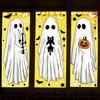 6 Sheets Halloween Large Ghosts Window Clings Spooky Bat Black Cat Pumpkin Stickers Double Sided PVC Decals for Home Party Store Glass Decoration