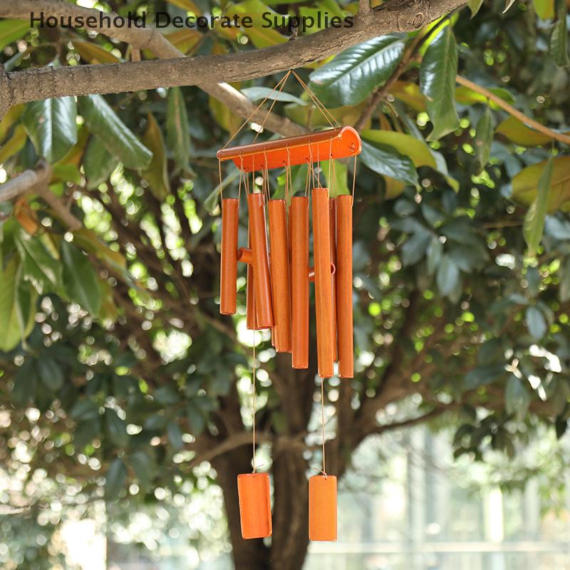 Bamboo Wind Chime Hanging Modern Natural Sounds Gift Hanging Bell Wind Bell For Room Balcony Porch Indoor Decor