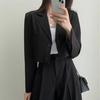 Business Casual Outfits für Damen Cropped Blazer Jacken Weitbeinige Hosen Anzug Set Herbst 2-teiliges Arbeitsbüro-Set