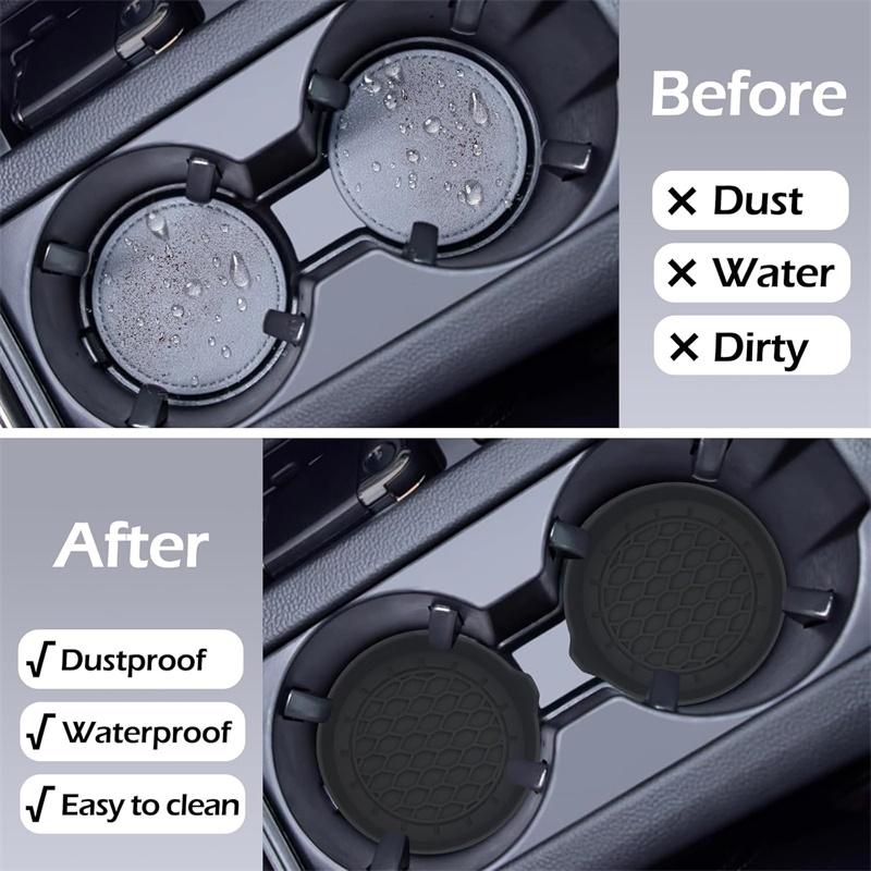1/2pcs Silicone Non-slip Water Cup Pad Car Coaster Anti-skid Rubber Heat Resistance Cup Mat Auto Interior Accessories