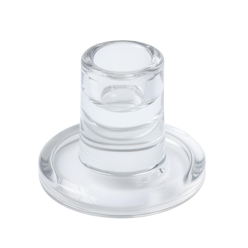 Transparent T-Shaped Glass Candlestick for Home, Living, and Dining Room Decoration