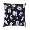 Colorful English Letters Pillowcase Soft Polyester Cushion Cover Decorative Throw Pillow Case Cover Home Square X
