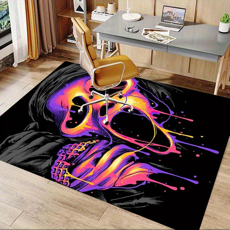 Alfombra de Oficina Cara de Fantasma Alfombra de Entrada Suave de Poliéster Lavable Antideslizante Lavable a Máquina Interior Ca