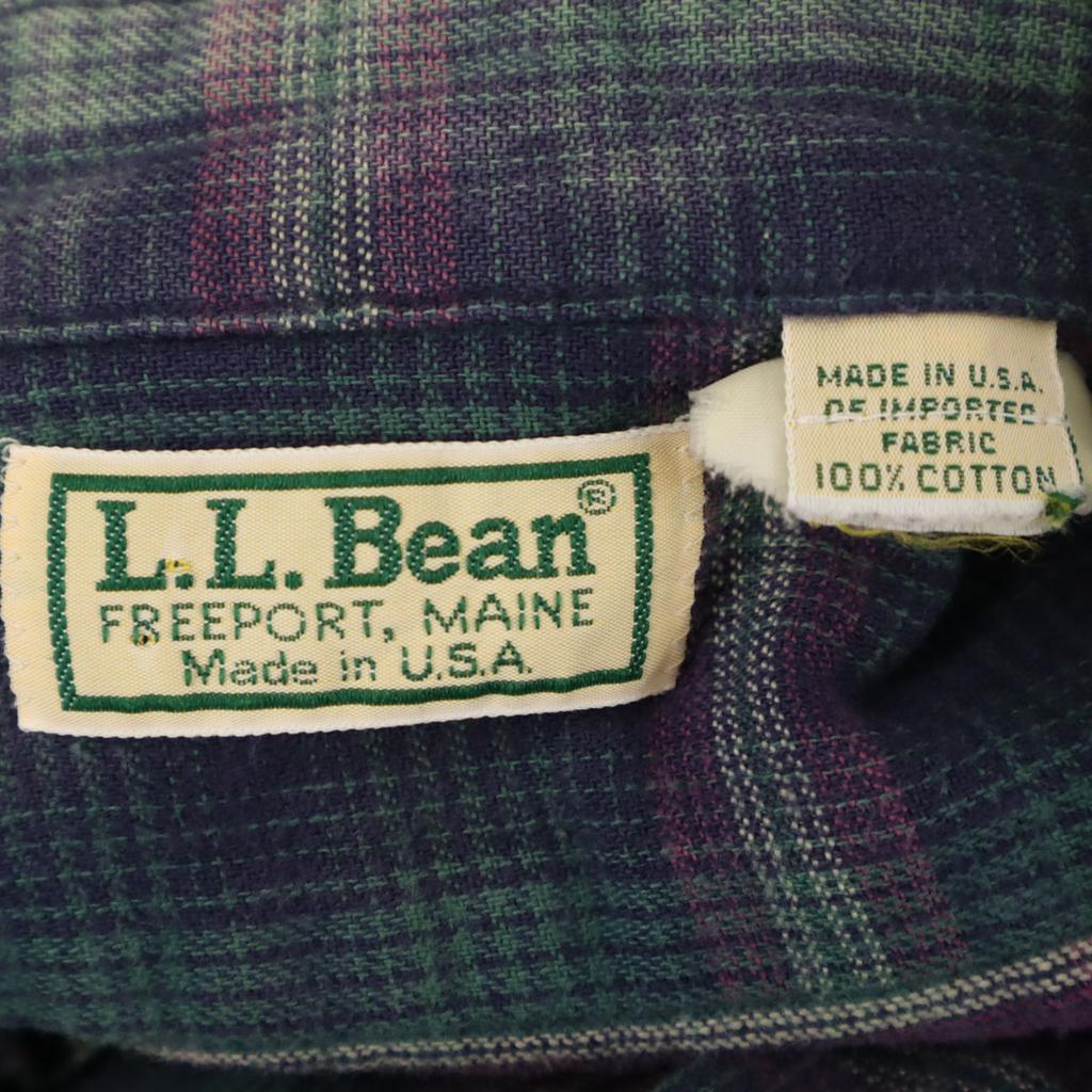 L.L.BEAN 80er Vintage Made in USA Karomuster Langarm Button-Down Hemd Damen Gebraucht