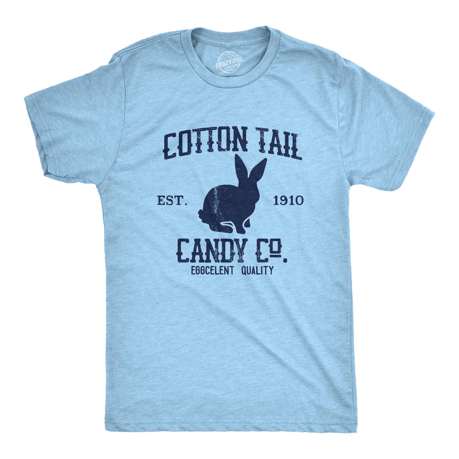 Mens Cotton Tail Candy Co T Shirt Funny Easter Sunday Chocolate Bunny Rabbit Tee XXL
