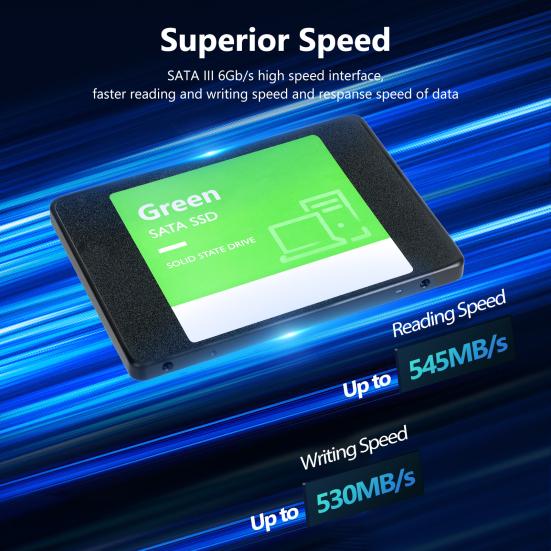 SATA III 6Gb/s 2.5-Inch SSD Shock-proof Speed Up to 545MB/s Read 530MB/s Write 1/2/4TB Internal Solid State Drive for PC Desktop Laptop