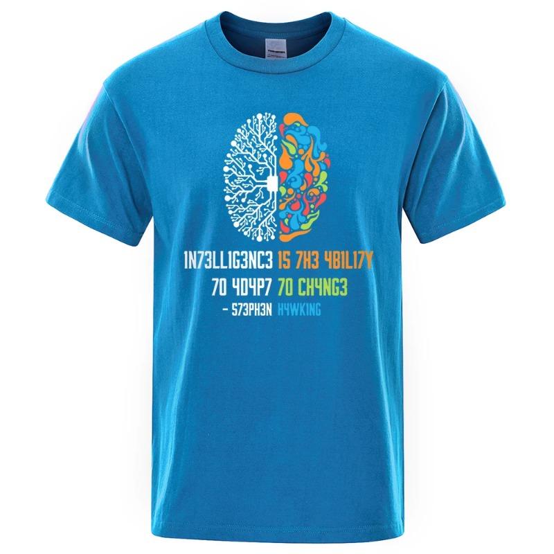 Inteligencja To Zdolność Adaptacji Do Zmian Męska Damska Koszula Luźna Odzież Luźna Bawełna Oversize T-shirt Hip Hopowe Topy