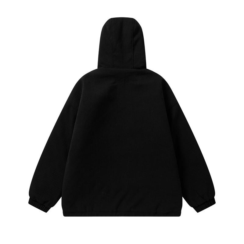 Unisex Oversized Hooded Cotton Puffer Jacket With Embroidered Dog Design Winter Warm Thick Fleece Lined Streetwear Coat