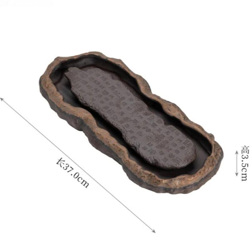 Creativity Tray Heart Sutra Tea Board Chinese Retro Pot Tray Ceramic Pot Bearing Dry Brewing Table Water Storage Type Teaware