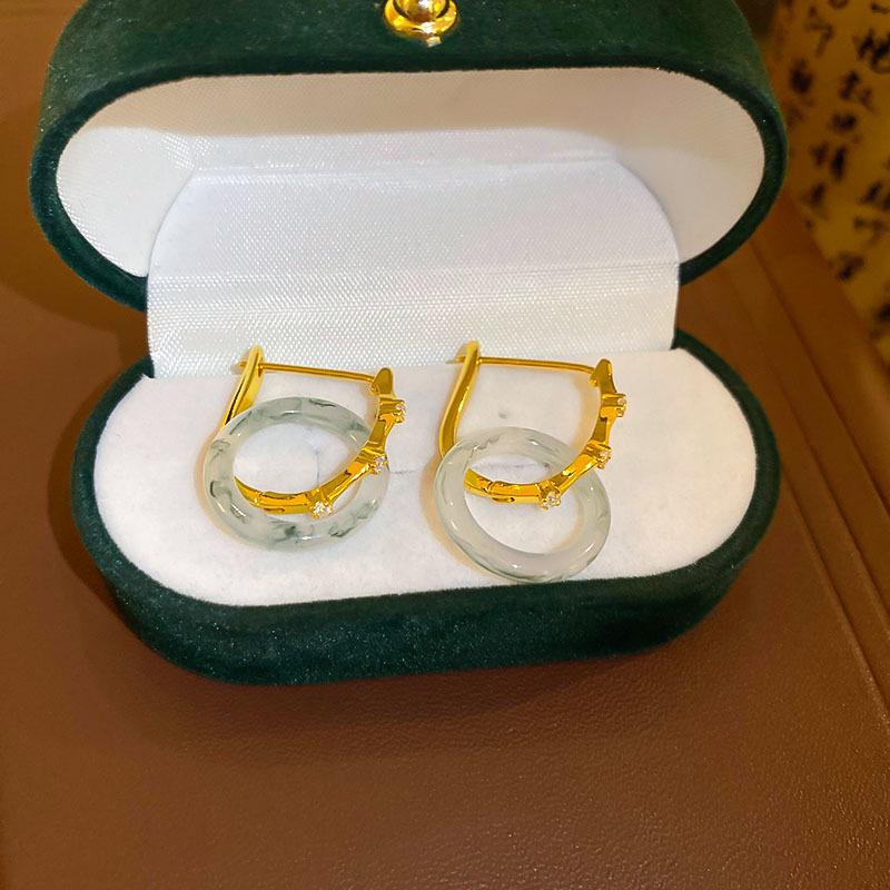 Diamond-set pearl double-sided earrings Korean ins temperament cold wind earrings fashion design earrings women