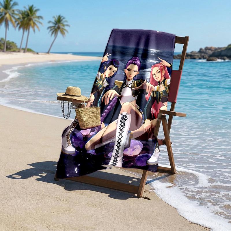 Kpop Hunter Fashion Beach Towel: Ideal for Summer Adventures Soft, absorbent and quick drying suitable for swimming and bathing