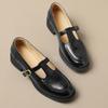 Vintažiniai Mary Jane batai Lengvi moteriški batai Britiško stiliaus Maži odiniai batai Prancūziški lofers Apskritas priekis Viengubi batai
