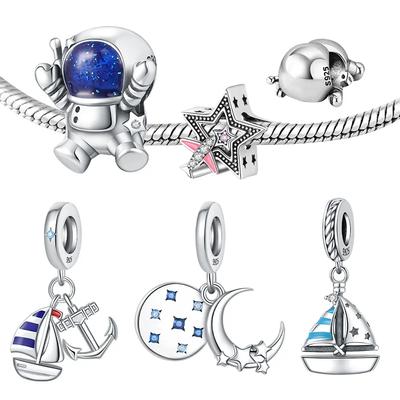 Coppercute Astronaut Bead Shiny Starcharms For Women Birthday Fine Jewelry Party Gifts Diy Accessories